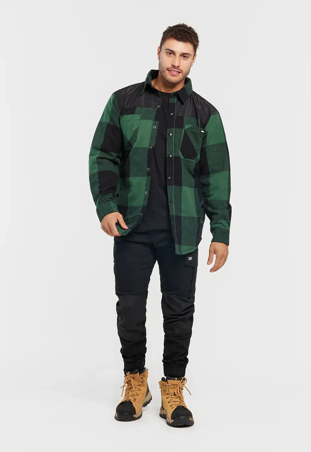 Block Check Insulated Shirt Jacket - Pine Needle Black - Image 4