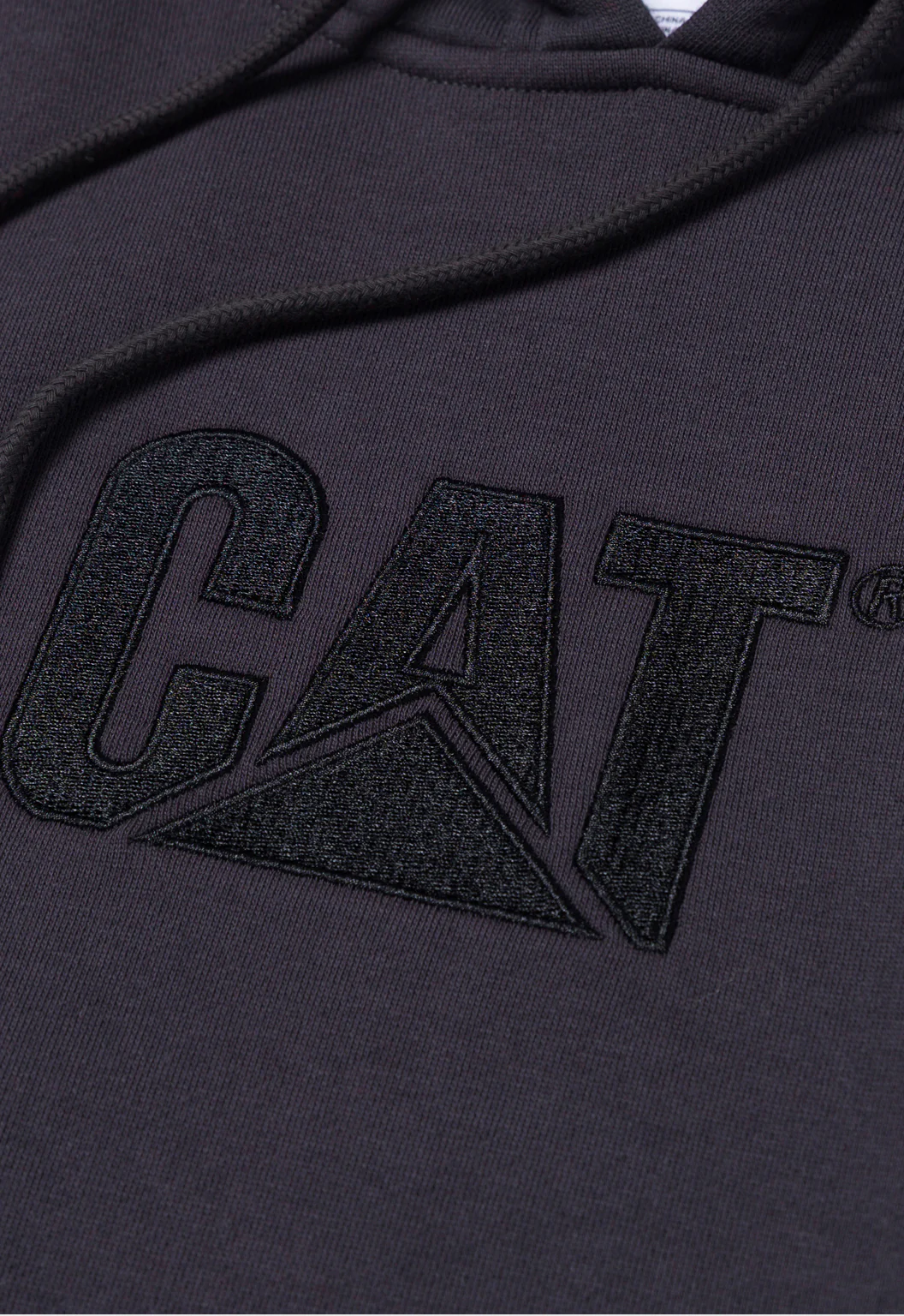 CAT Fleece Pullover Hoodie - Washed Black/Black - Image 2
