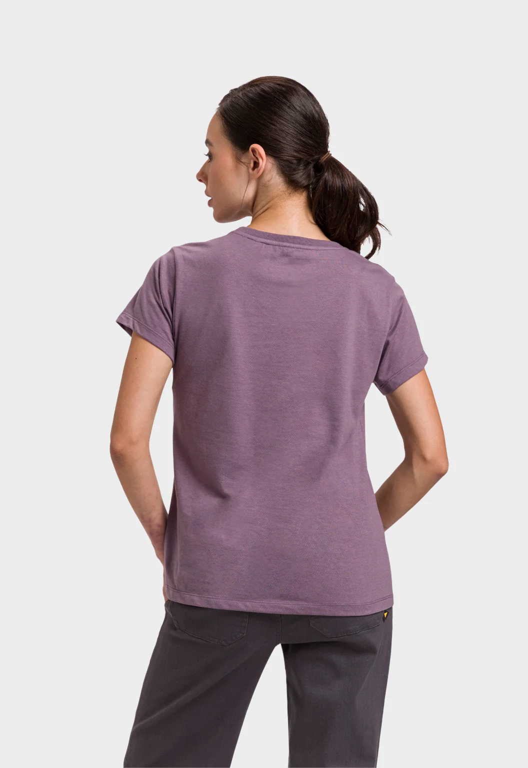 Womens CAT Logo Tee - Purple Sage/Neutral Gray - Image 3